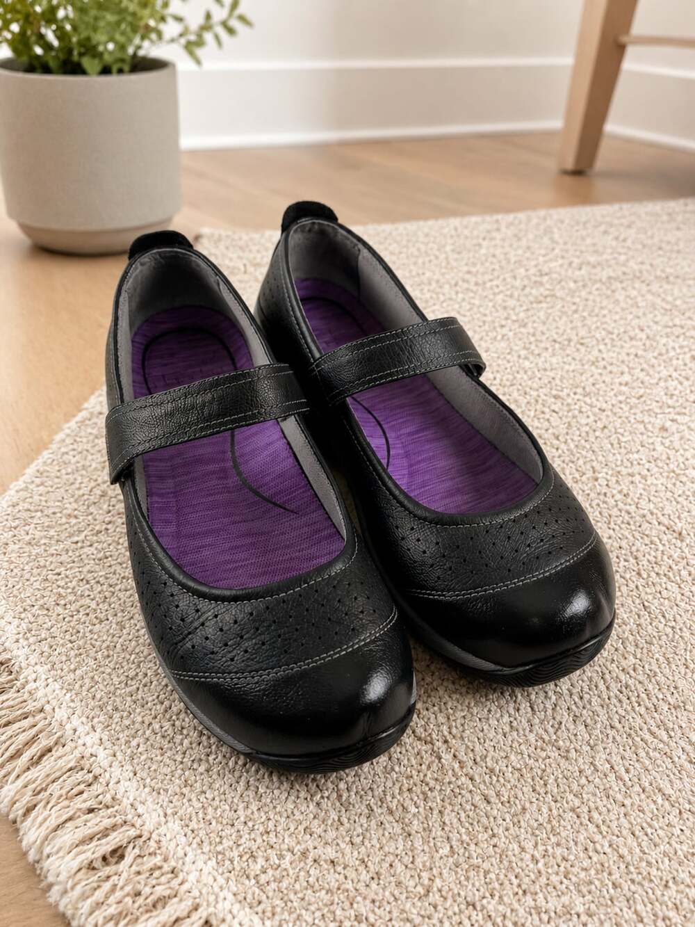 Dansko Deidra Mary Jane Flats Black Pebbled Leather Comfort Shoes EU 41